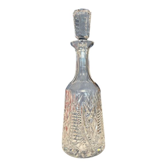 Signed Waterford Crystal Decanter – Starburst & Crosshatch Cut – Vintage Irish C - Picture 1 of 5